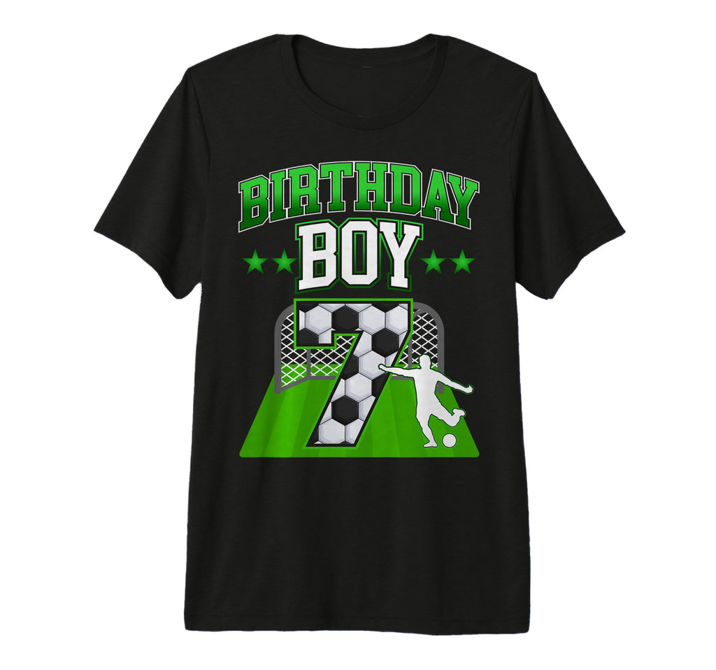Soccer Themed Birthday Outfit 7 Year T-Shirt - Minimalist Print Men Women