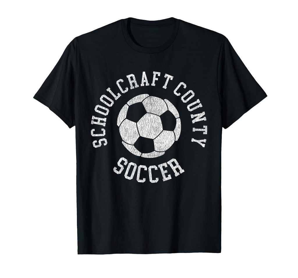 Schoolcraft County Soccer T-Shirt - Fun Novelty Design Men Women