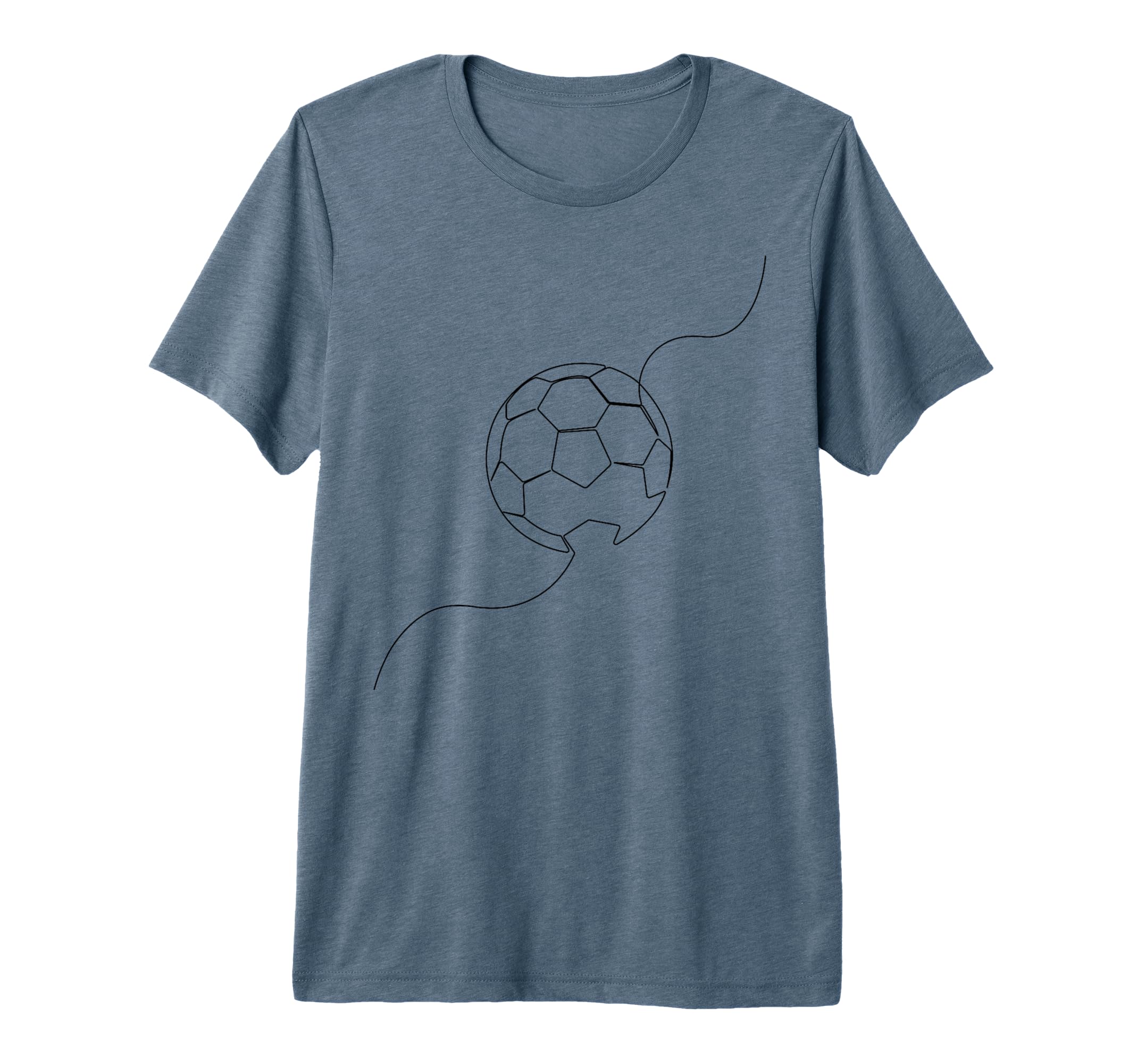 One Line Art Minimalist Soccer T-Shirt - Casual Everyday Wear Men Women