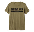 Maryland Soccer Black Text Tri Blend T-Shirt - Novelty Apparel Unisex