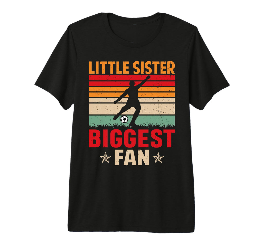 Little Sister Biggest Fan Soccer Sunset T-Shirt - Trendy Graphic Men Women