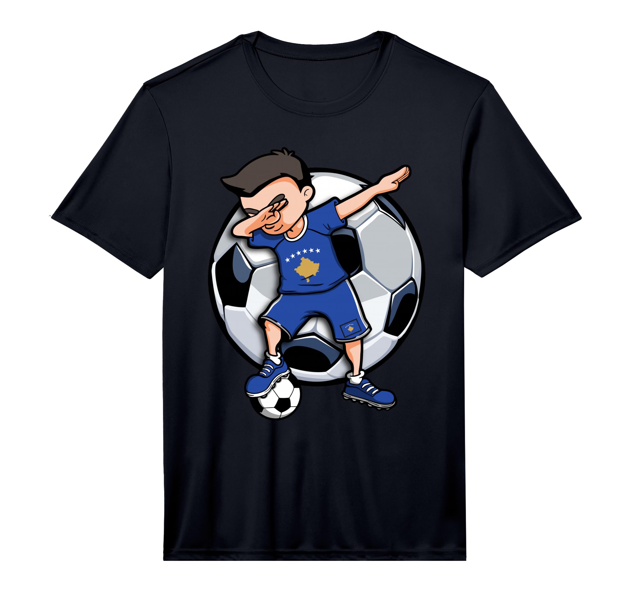 Funny Dabbing Kosovo Football T-Shirt - Casual Everyday Wear for Adults