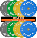 Colored Olympic Weight Plates, 2-inch Rubber Bumper Plate Set for Home Gym Barbell Weight Lifting and Strength Training