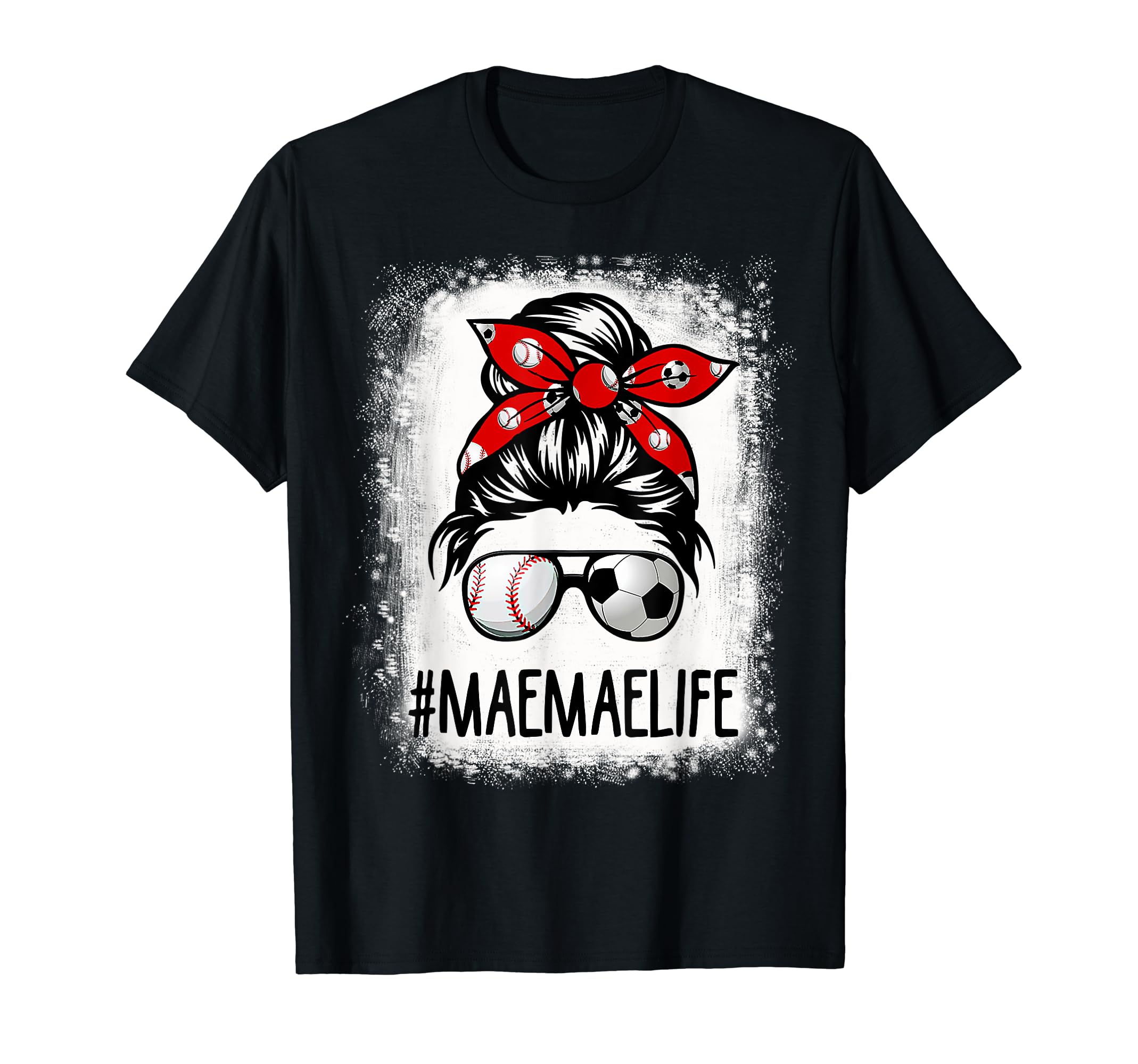 Bleached Maemae Life Soccer Messy T-Shirt - Aesthetic Graphic for Adults