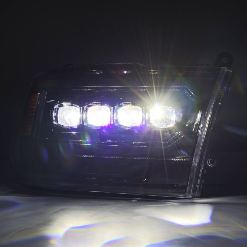 AlphaRex 09-18 Ram 2500 NOVA LED Proj Headlights Plank Style Alpha Blk w/Activ Light/Seq Signal/DRL 880557 *Discontinued