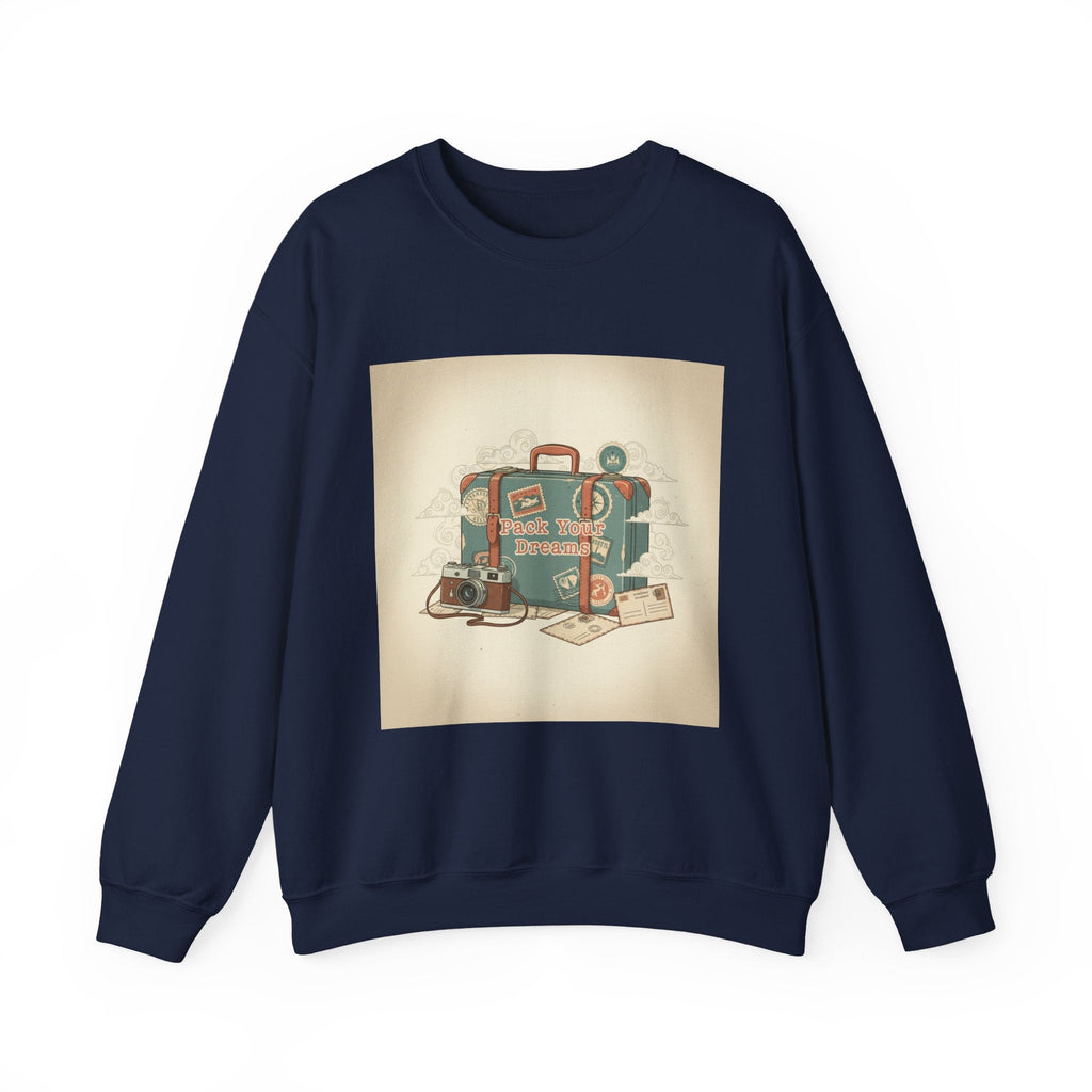 Vintage Passport Stamp Luggage Crewneck Sweatshirt | retro travel postcard, wanderlust design
