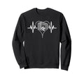Heartbeat Soccer Heart Line Pulse Sweatshirt - Aesthetic Graphic Men Women