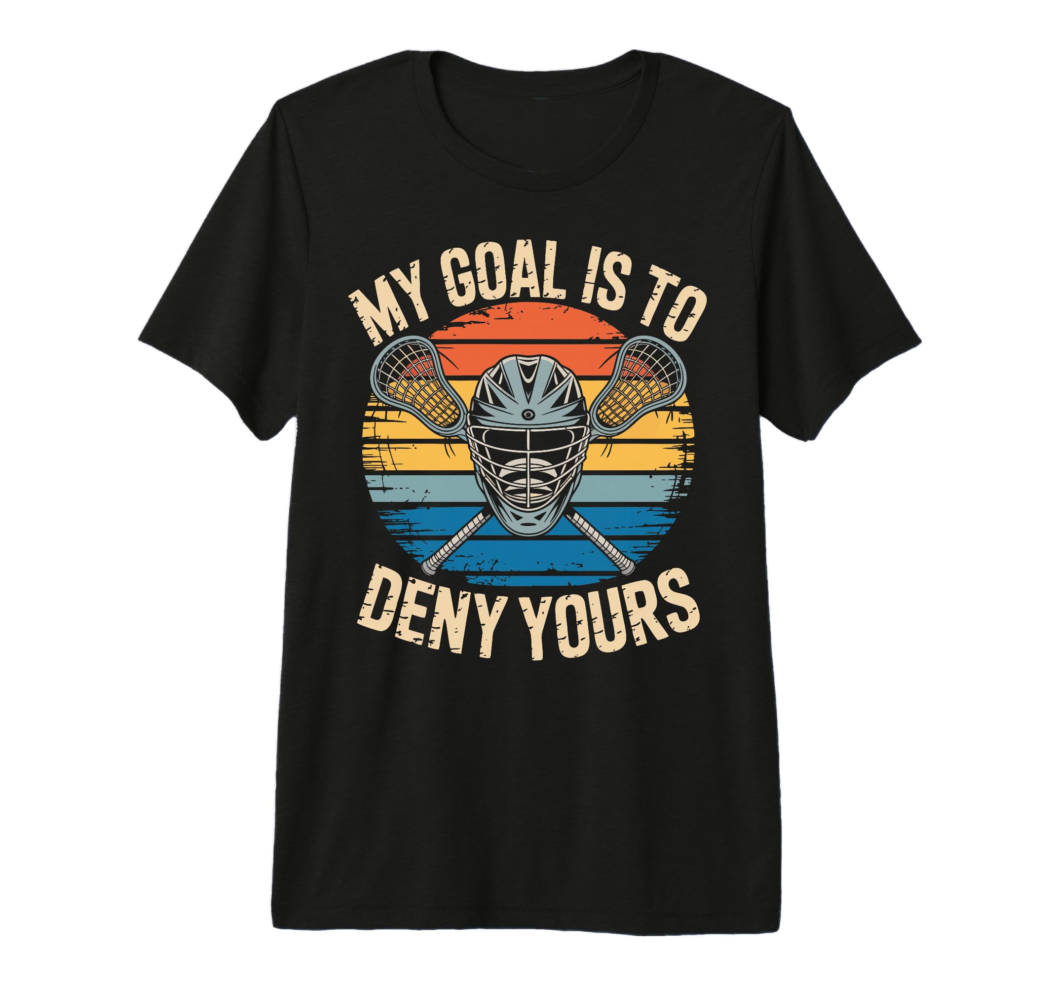 Lacrosse Goalie Deny Goal Lax T-Shirt - Aesthetic Graphic Men Women