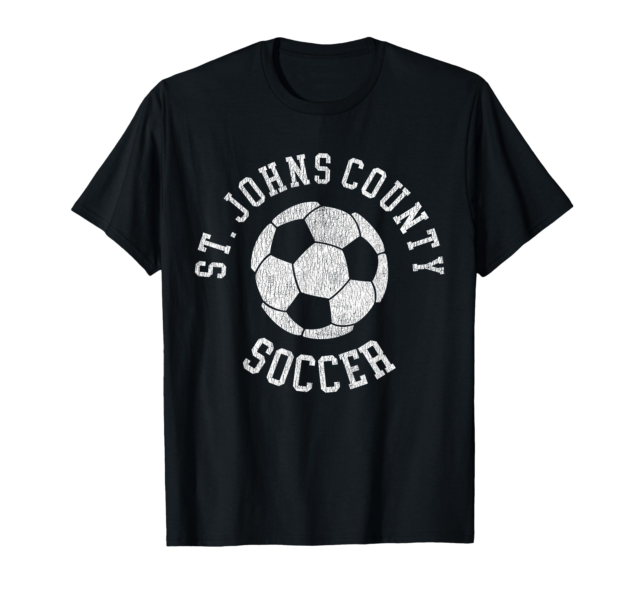 St Johns County Soccer Distressed 90S T-Shirt - Trendy Graphic Men Women