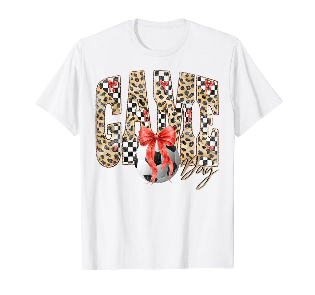 Leopard Checkered Game Day Soccer T-Shirt - Custom Art Print Unisex