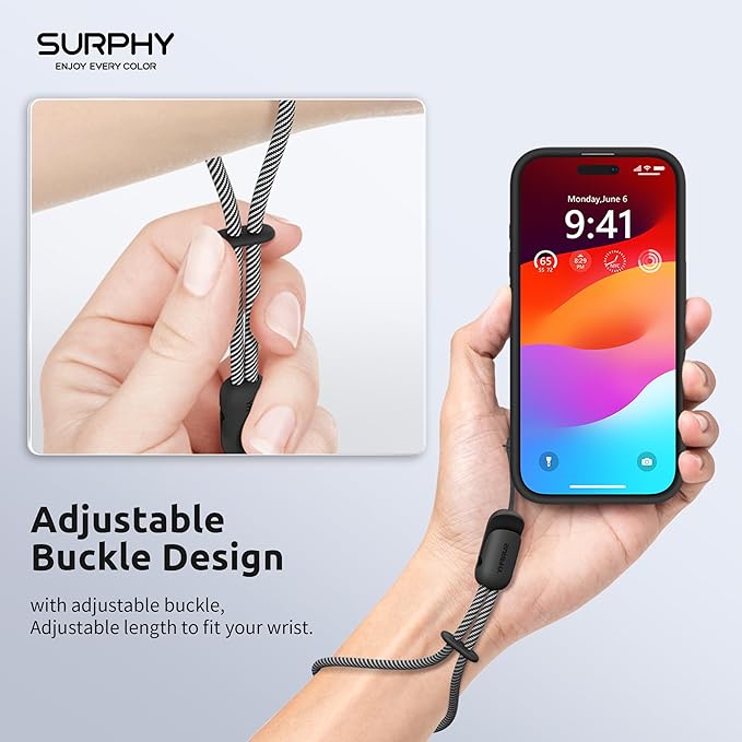 SURPHY 3 Pack Phone Wrist Strap with CellPhone Tether Tab, Cellphone Lanyard, Phone Strap with 2-Color Braided, Wrist Lanyard