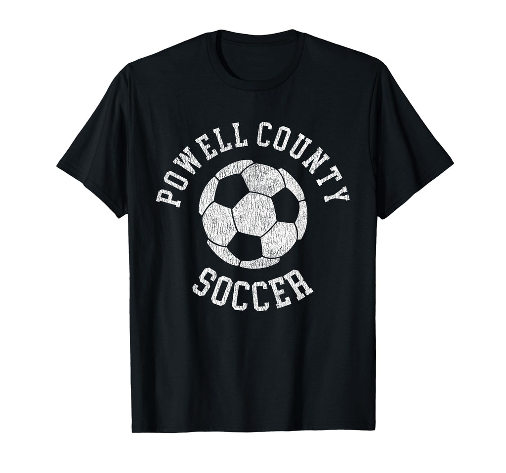 Powell County Soccer Distressed 90S T-Shirt - Fun Novelty Design for Adults