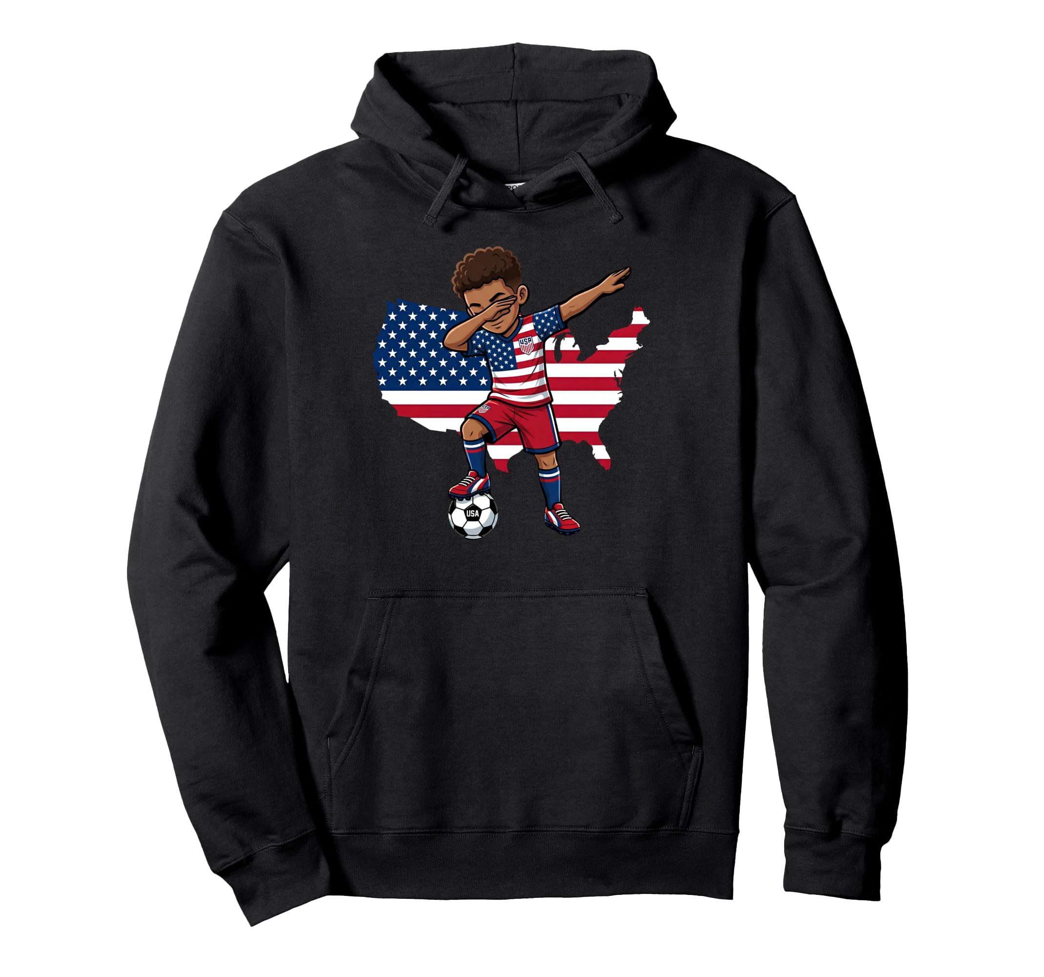 Usa Soccer Dab Patriotic Hoodie - Minimalist Print Unisex