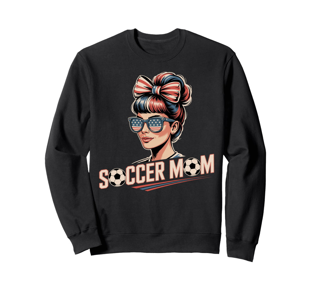 Patriotic Soccer Mom American Flag Sweatshirt - Custom Art Print Men Women