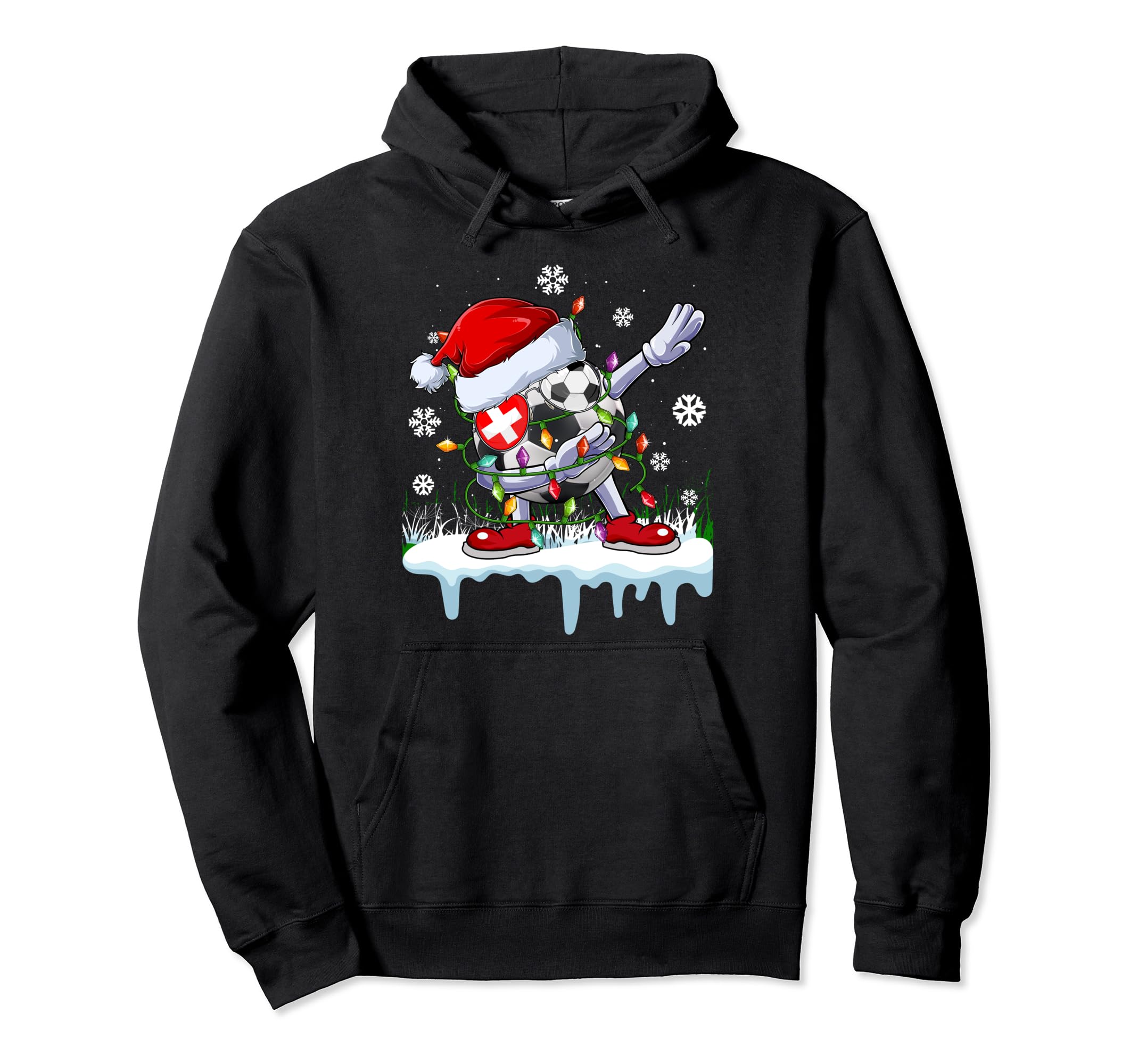 Funny Santa Soccer Dabbing Hoodie - Streetwear Style for Adults