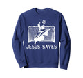 Jesus Saves Soccer Funny Football Sweatshirt - Streetwear Style Men Women