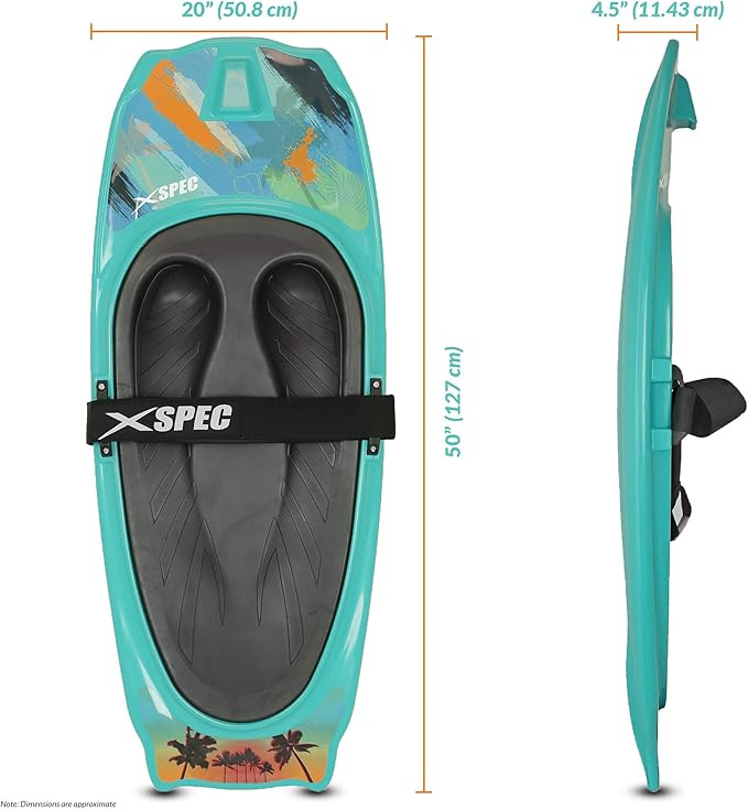 Xspec Kneeboard with Hook Strap for Knee Surfing Boating Waterboarding Kneeling with Padded Foam Surface for Kids, Teens & Adults