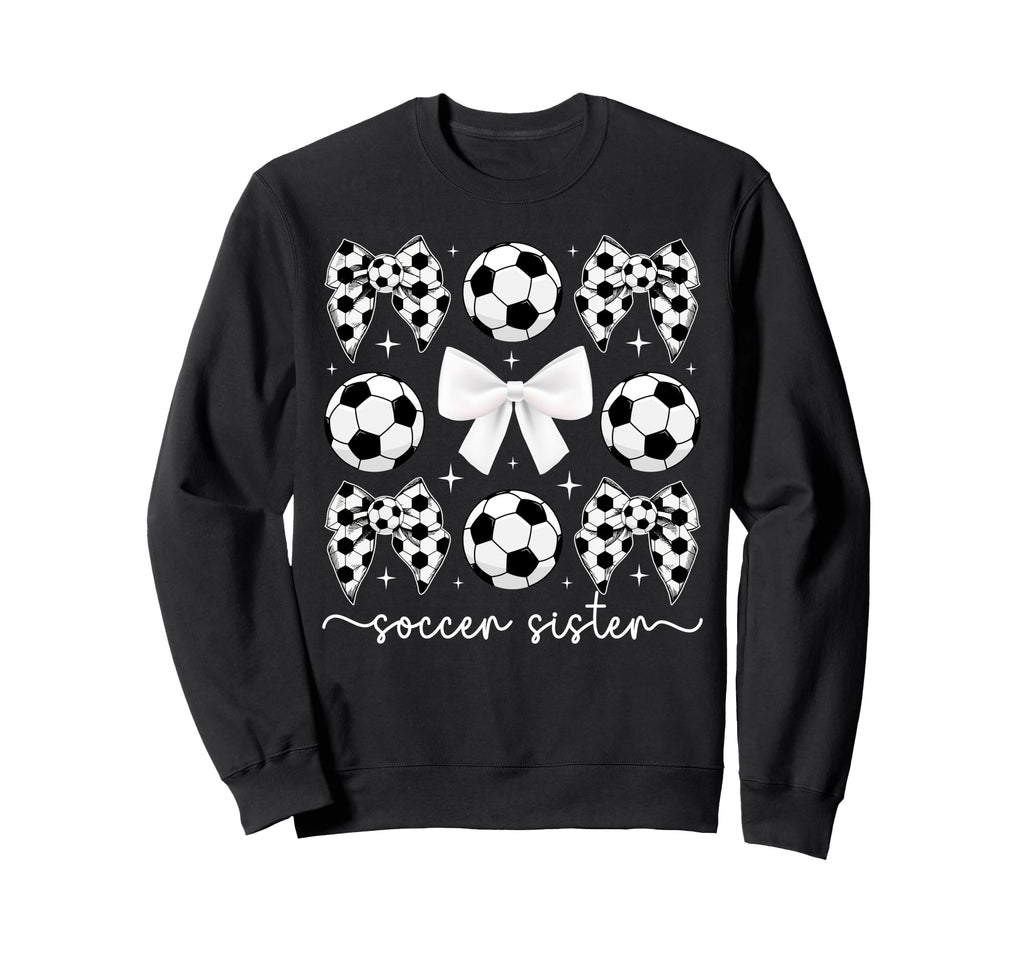 Soccer Sister Coquette Sister Soccer Sweatshirt - Trendy Graphic Unisex