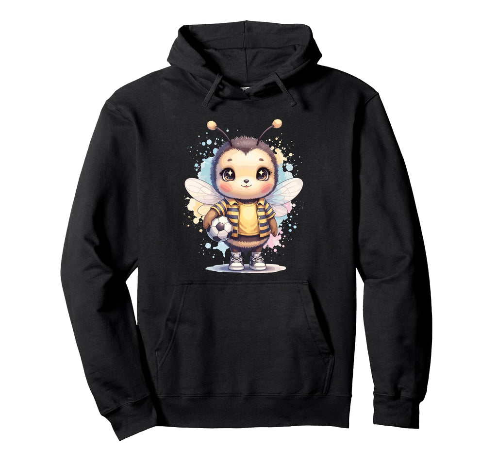 Bee Soccer Player Kawaii Animal Hoodie - Fun Novelty Design Unisex