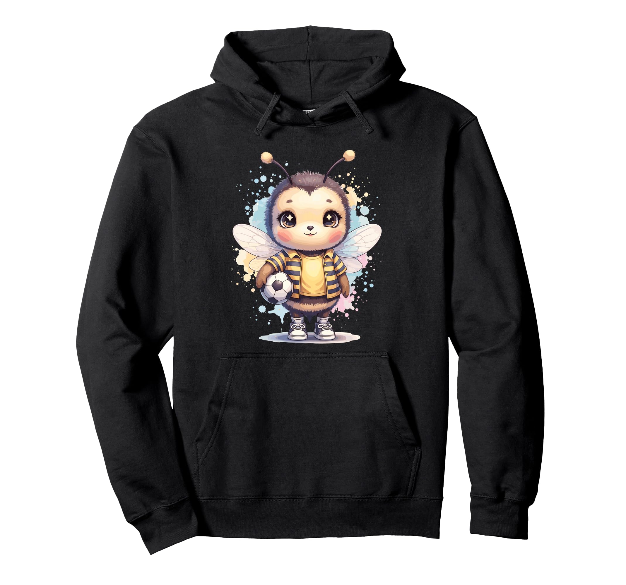 Bee Soccer Player Kawaii Animal Hoodie - Fun Novelty Design Unisex