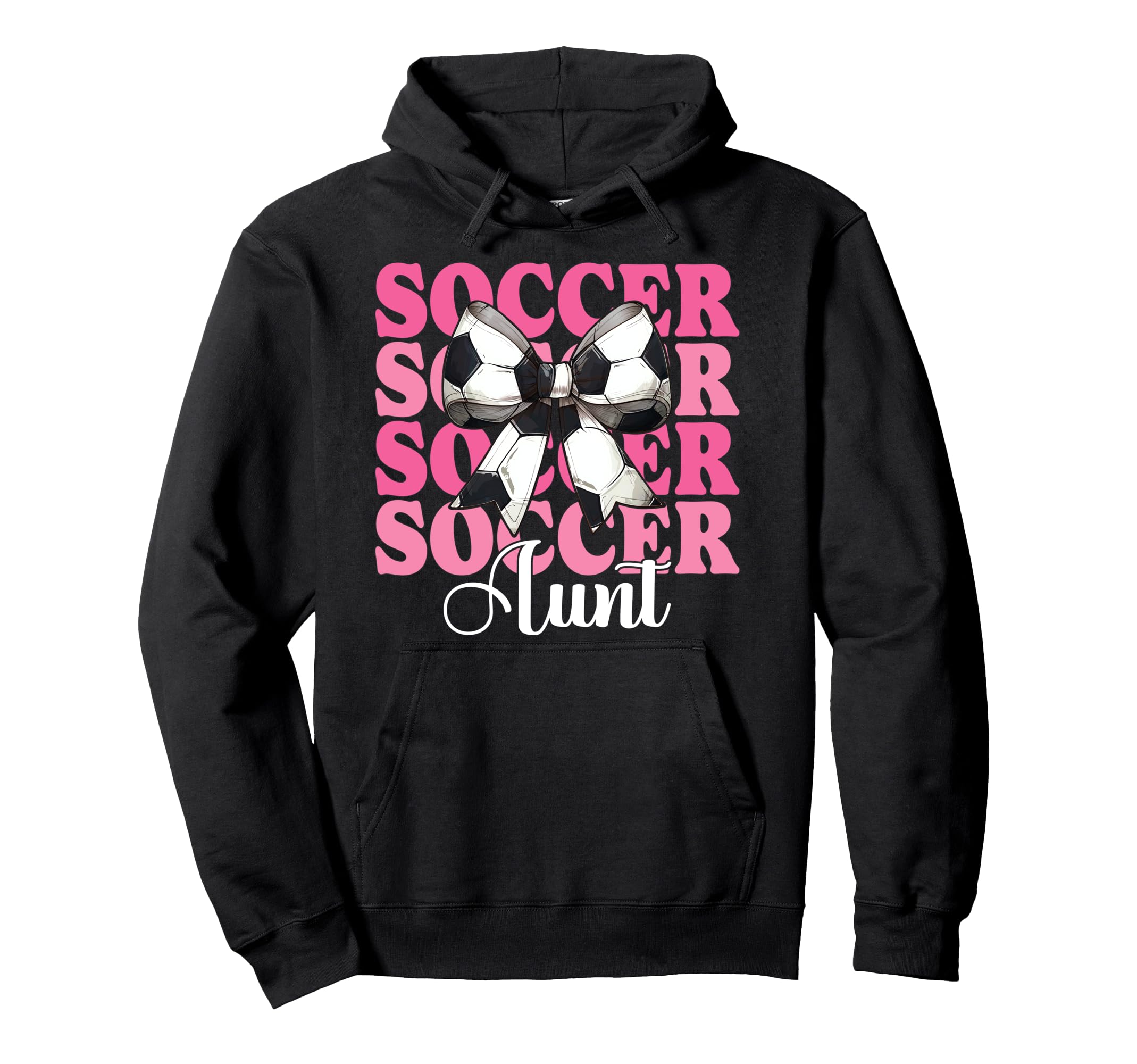 Womens Coquette Bow Ribbon Soccer Hoodie - Unique Graphic for Adults