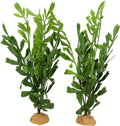 JIHAQUA Lifelike Reptile Tank Plant Decor - Realistic Artificial Plastic Plant for Terrariums and Pet Enclosures (Style D 2 Pack)