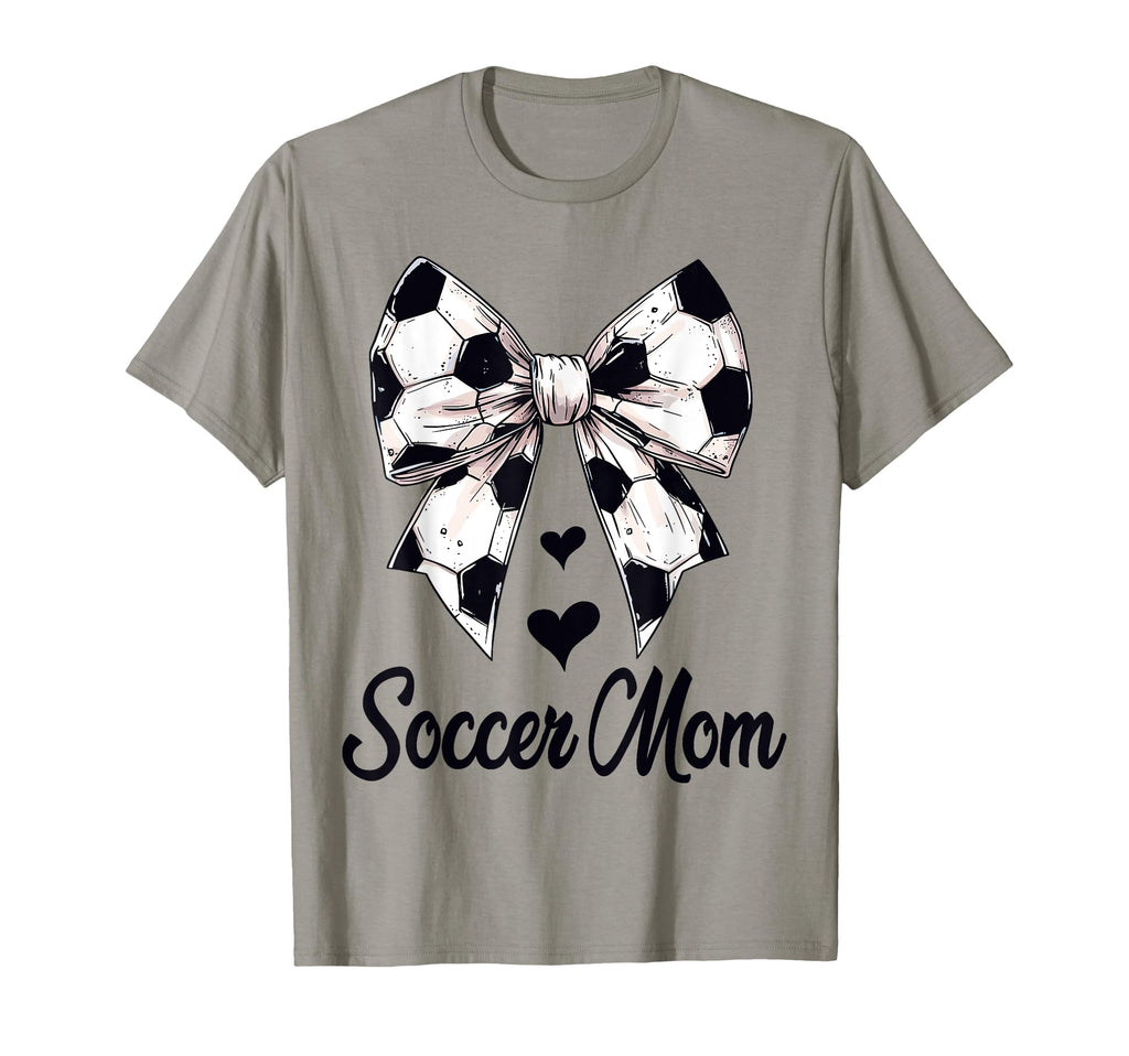 Soccer Mom Coquette Bow Soccer T-Shirt - Casual Everyday Wear for Adults