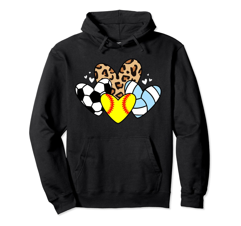 Softball Volleyball Soccer Heart Funny Hoodie - Streetwear Style Men Women