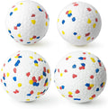 Upgrade Indestructible Dog Tennis Balls, Durable Bouncy Dog Toys for Aggressive Chewers, Teething & Fetch Game (4 White)