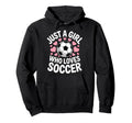Just Who Loves Soccer Football Player Hoodie - Graphic Print for Adults