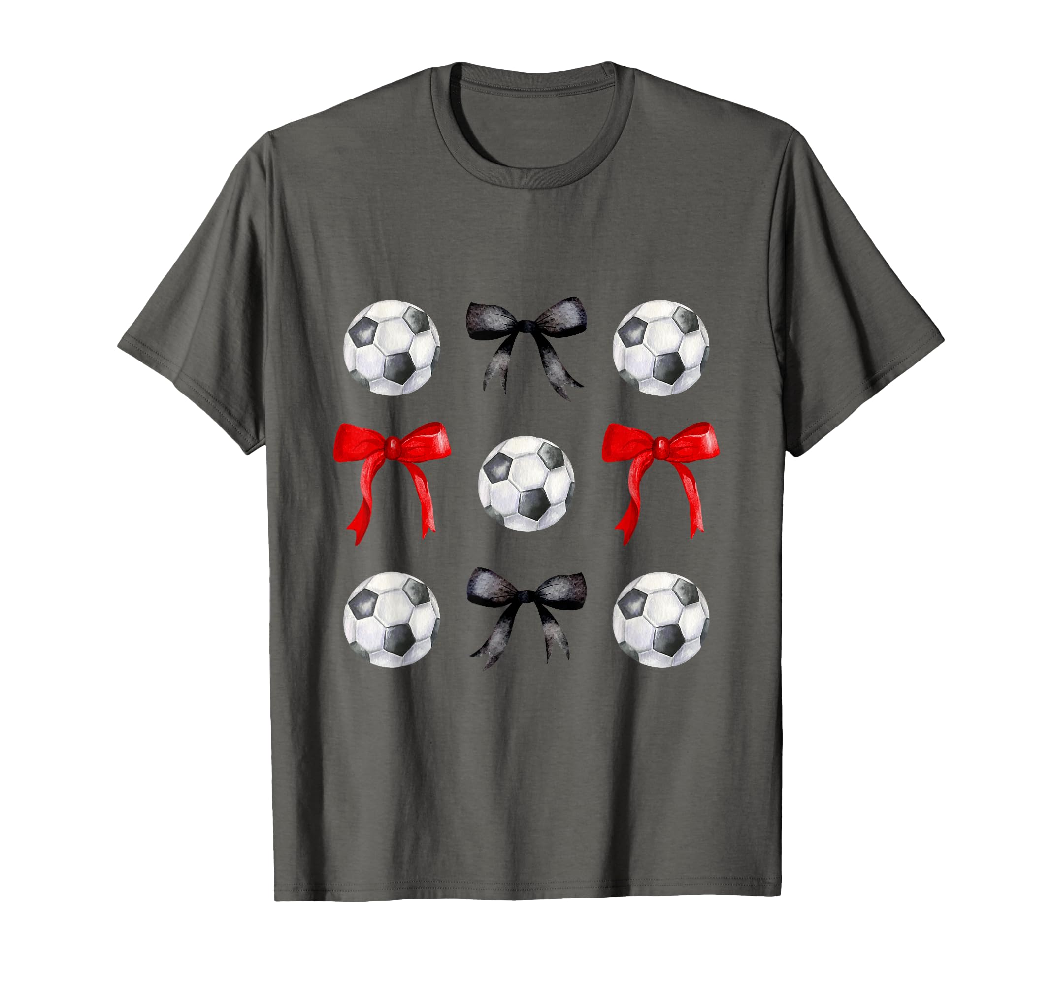Soccer Balls Bows Womens Soccer Player T-Shirt - Unique Graphic Unisex