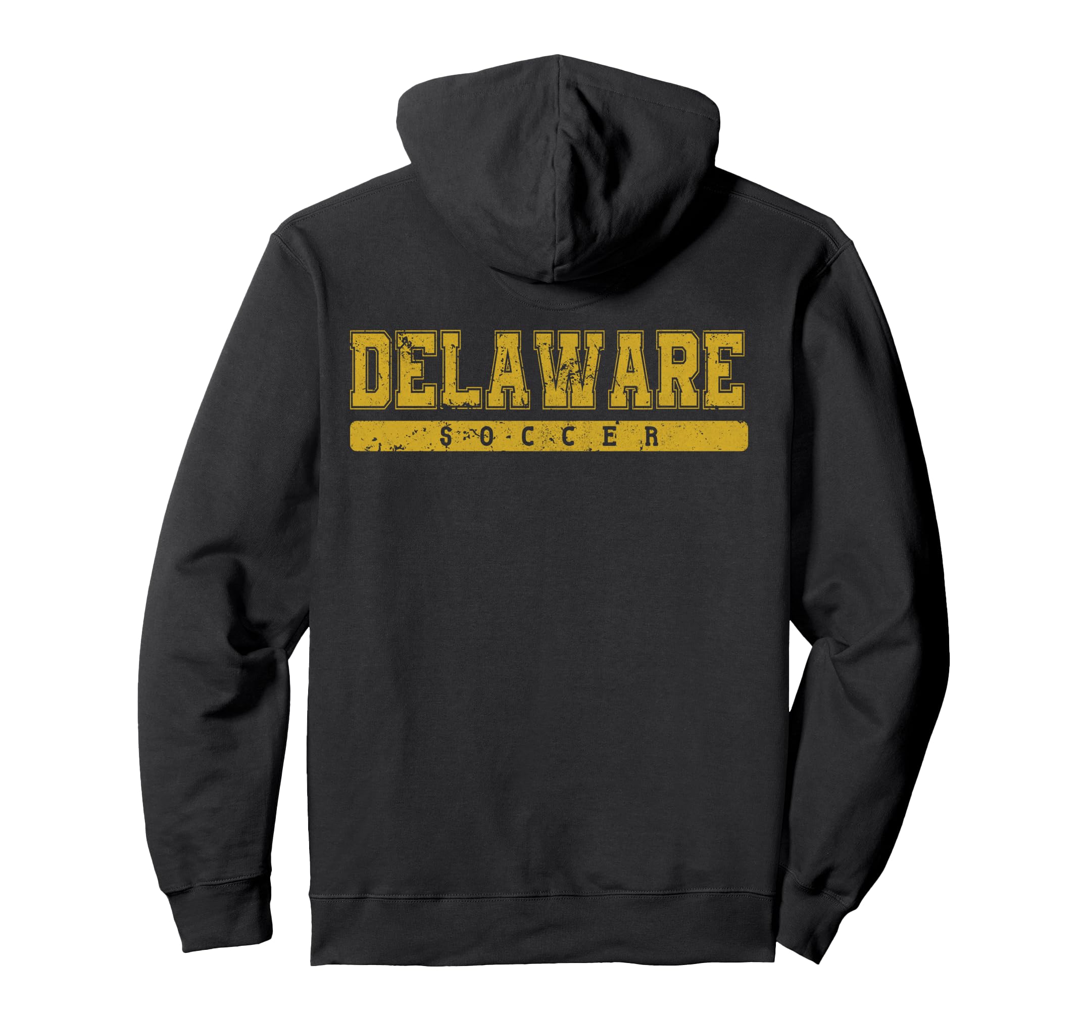 Delaware Soccer Yellow Text Hoodie - Aesthetic Graphic Unisex