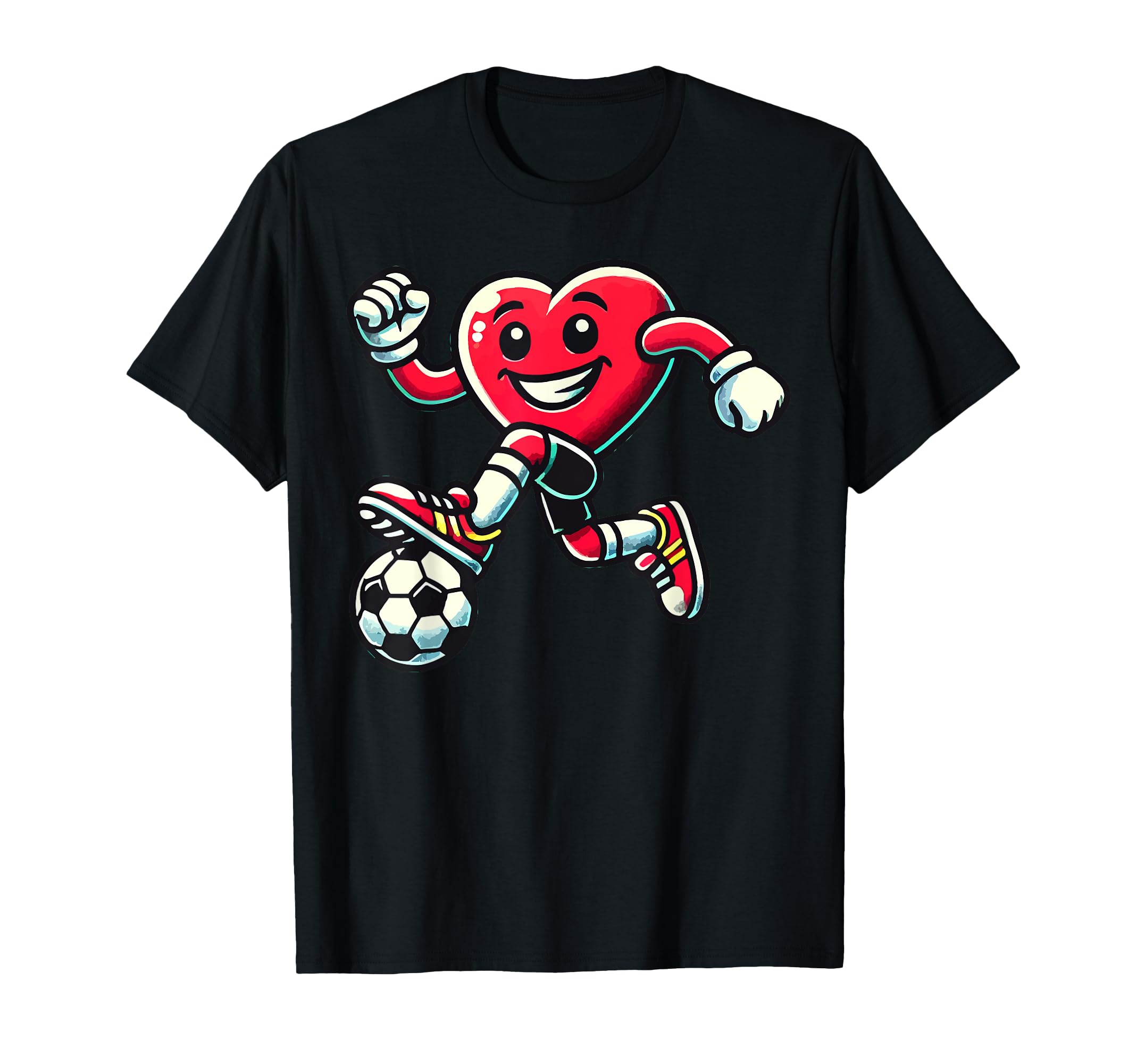 Soccer Heart Soccer Ball Valentines T-Shirt - Minimalist Print Men Women