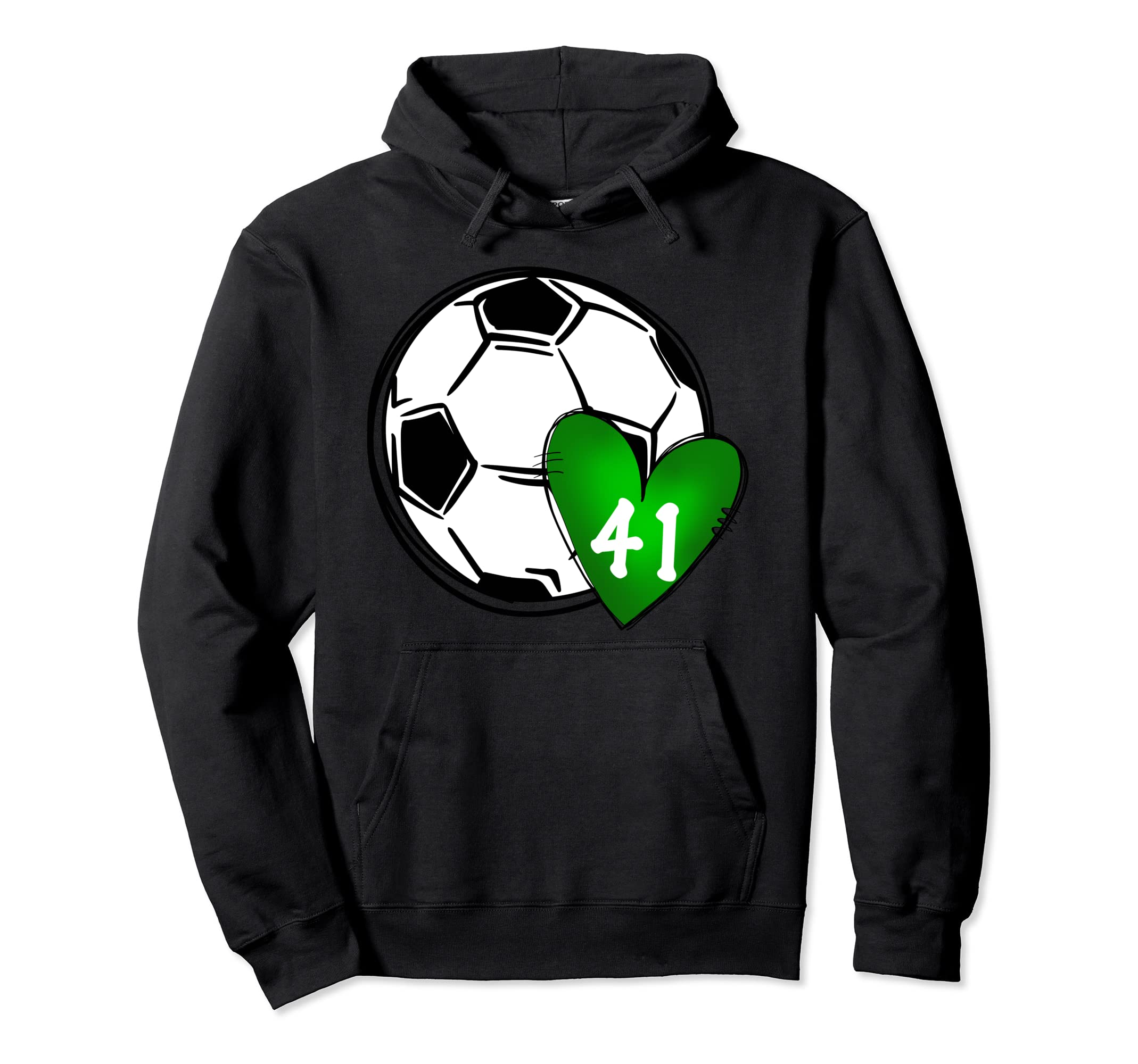Womens Custom Soccer Mom Number 41 Heart Hoodie - Novelty Apparel Unisex
