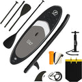 Inflatable Stand Up Paddle Board with SUP Accessories & Backpack. Paddle Boards for Adults. Non-Slip Deck, Wide Stance, Bottom Fin, Double Action Pump.