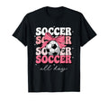 Groovy Soccer Coquette Bow Soccer All T-Shirt - Graphic Print for Adults