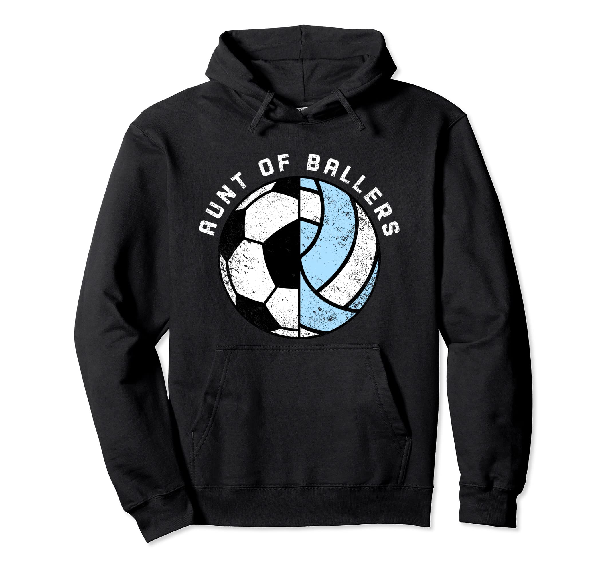 Aunt Ballers Funny Soccer Volleyball Aunt Hoodie - Unique Graphic Men Women