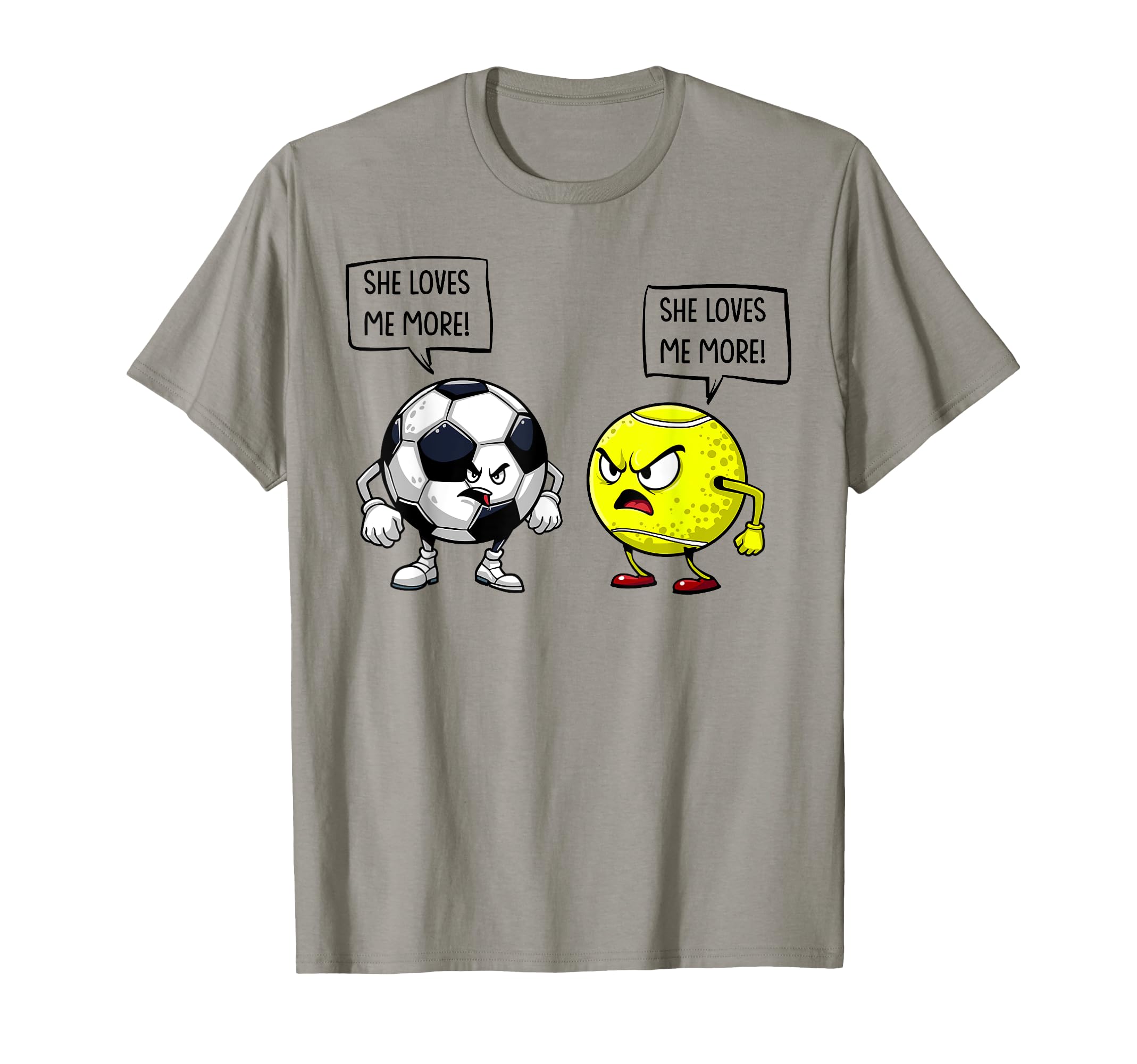 She Loves Me More Soccer Tennis T-Shirt - Graphic Print for Adults