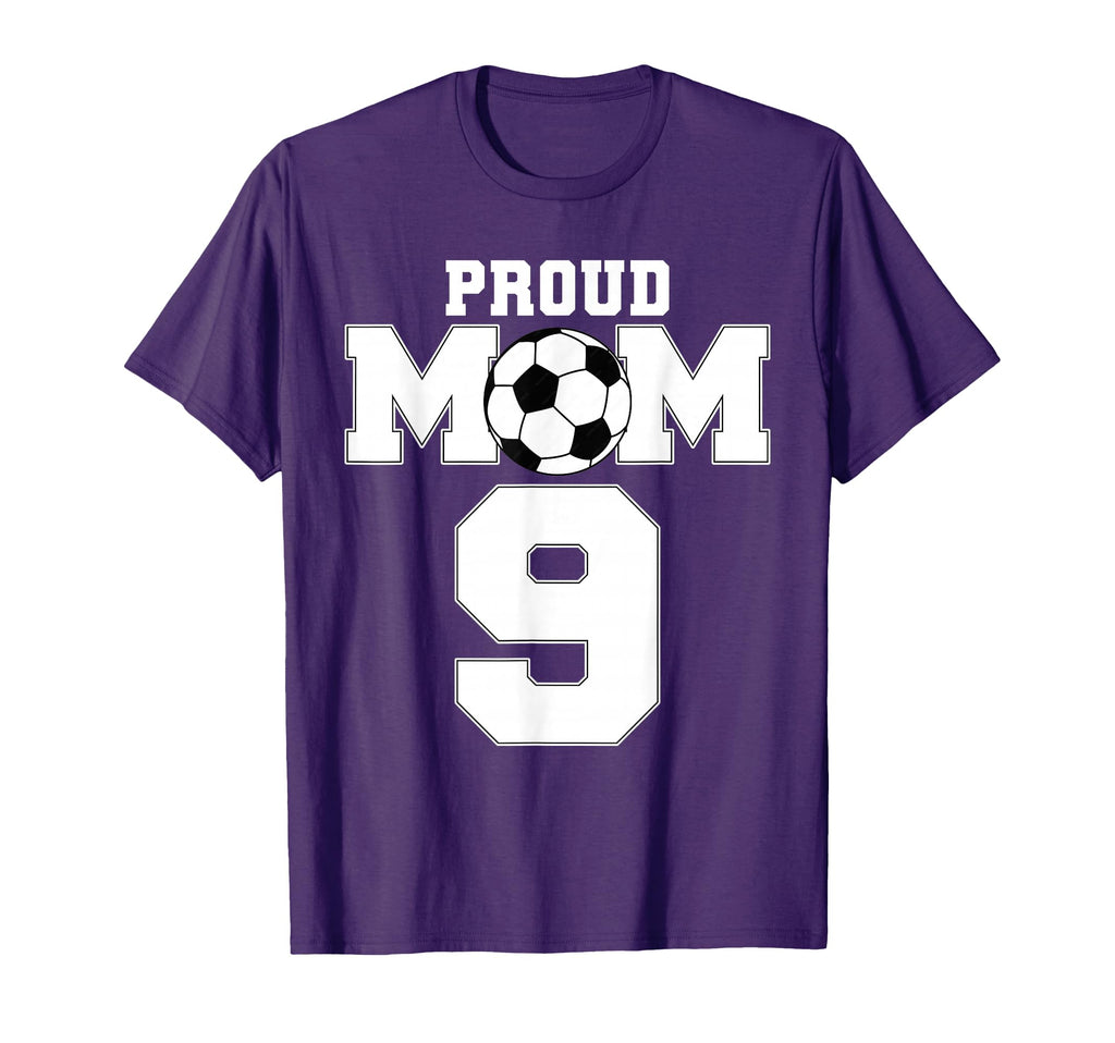 Proud Soccer Mom Number 9 Custom T-Shirt - Fun Novelty Design Unisex
