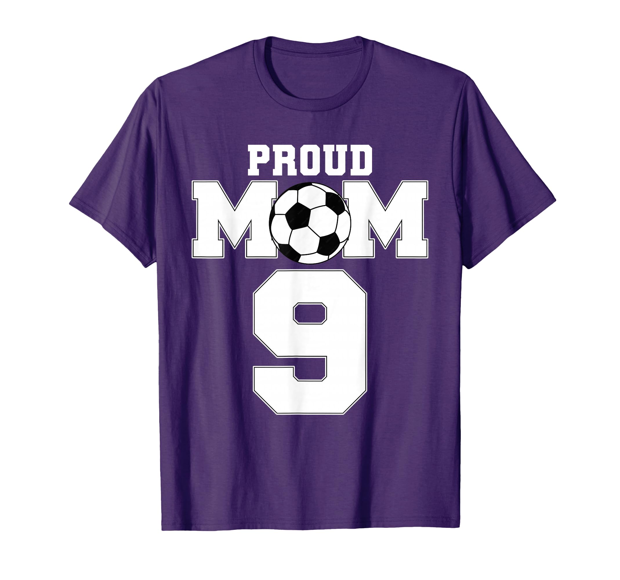 Proud Soccer Mom Number 9 Custom T-Shirt - Fun Novelty Design Unisex