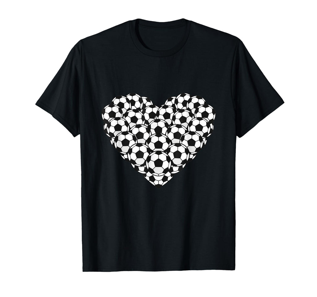 Heart Shaped Soccer Ball T-Shirt - Minimalist Print for Adults