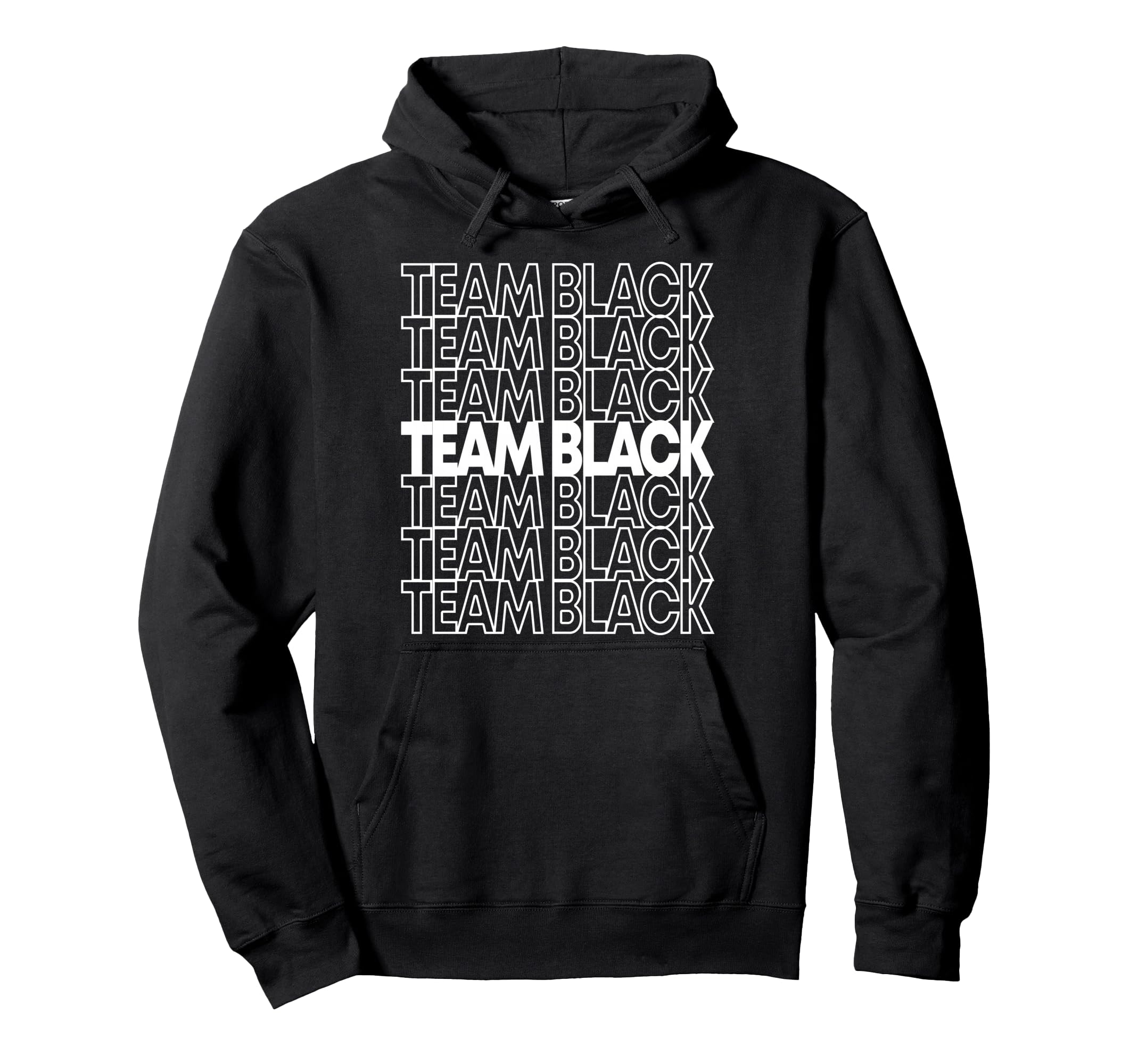 Team Black School Spirit Hoodie - Minimalist Print Men Women