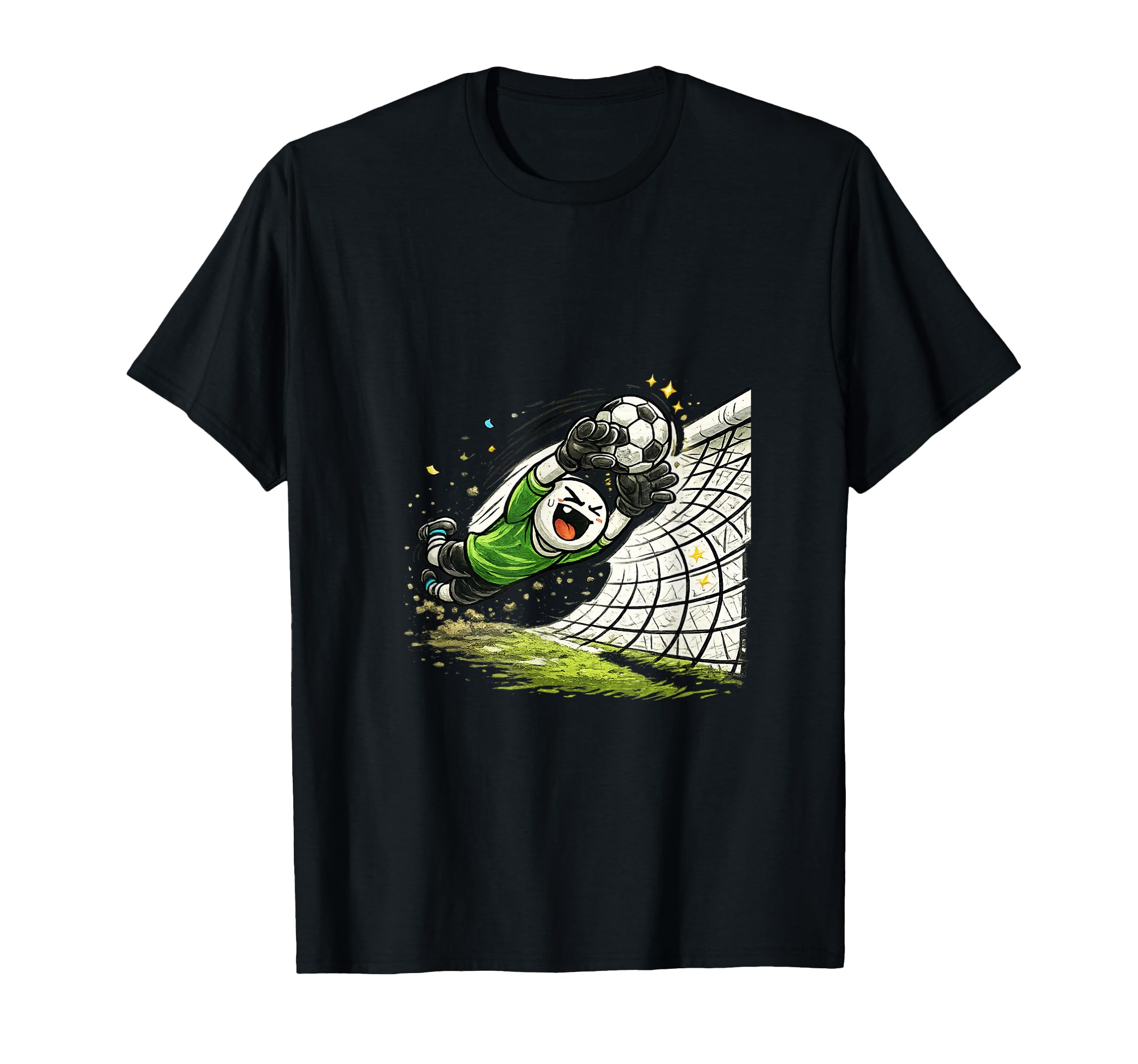 Funny Stick Goalkeeper Save Action T-Shirt - Novelty Apparel Men Women