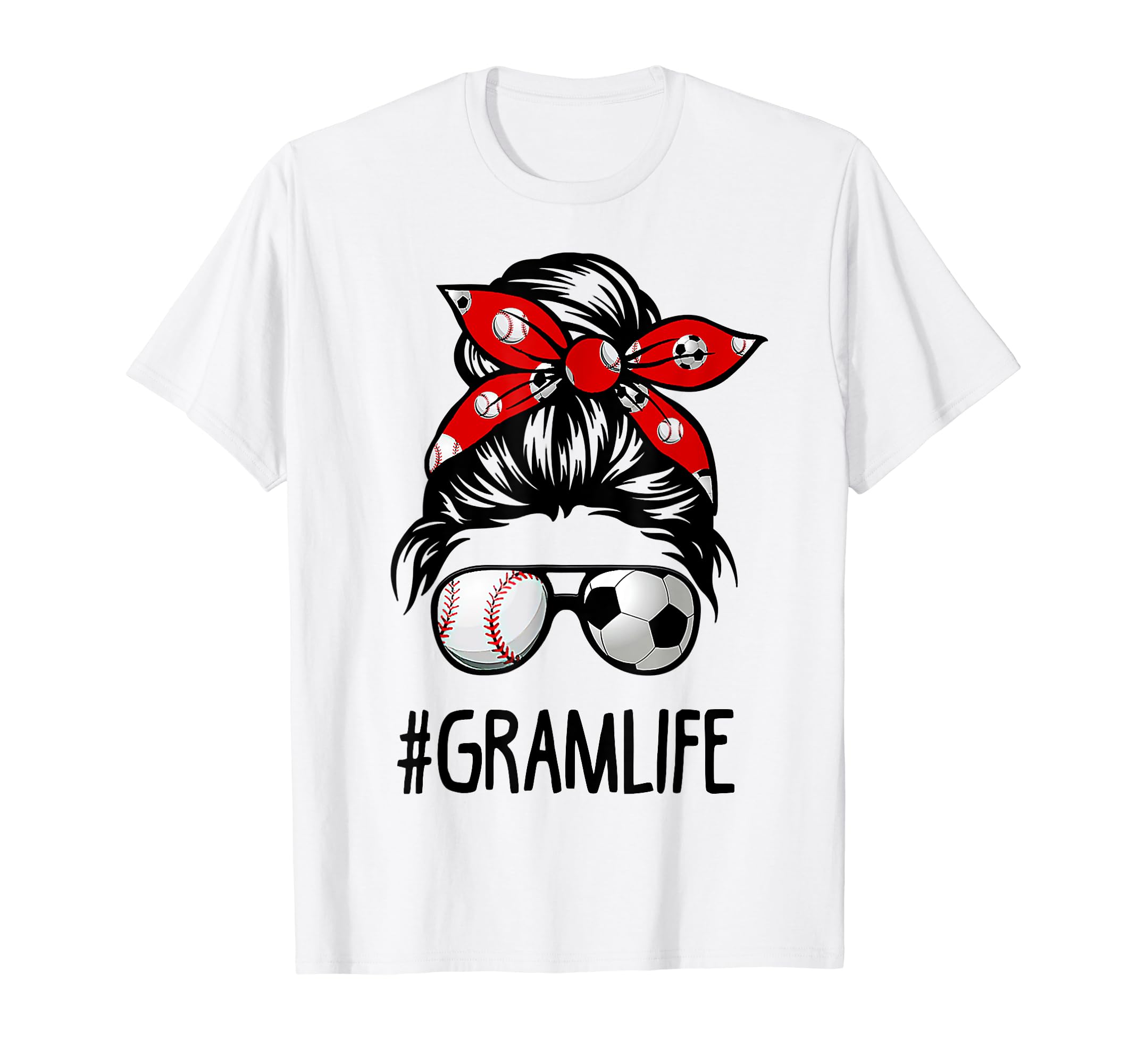 Classy Gram Life Soccer Messy Bun T-Shirt - Trendy Graphic for Adults