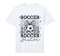 Groovy Soccer Sister Coquette Bow Soccer T-Shirt - Unique Graphic Unisex