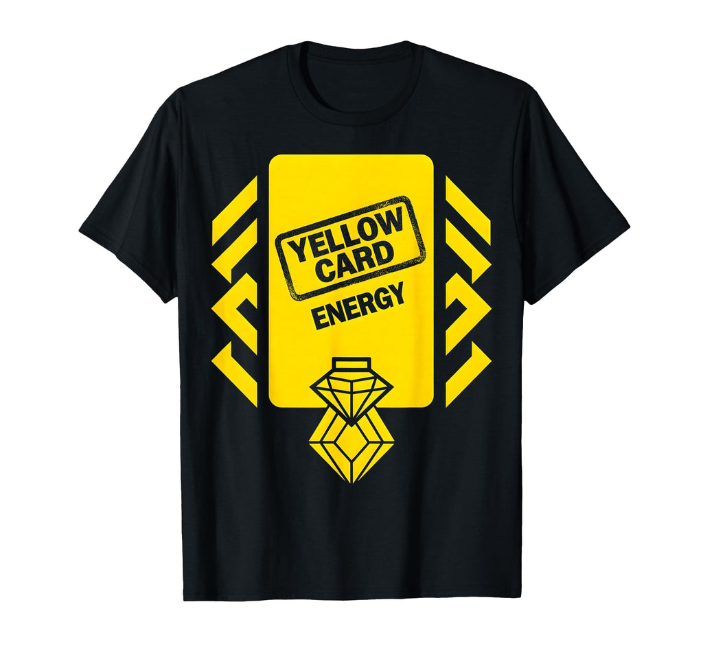 Yellow Card Energy Bold Soccer T-Shirt - Minimalist Print for Adults