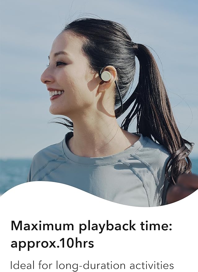 nwm GO Wireless On-Ear Speakers (Open Ear Earphones) Sound Leakage suppressed (PSZ Technology - Bone Conduction Alternative) Designed in Japan | Fog Black