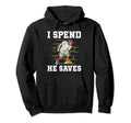 Lacrosse Goalie I Spend He Saves Lax Hoodie - Fun Novelty Design Unisex