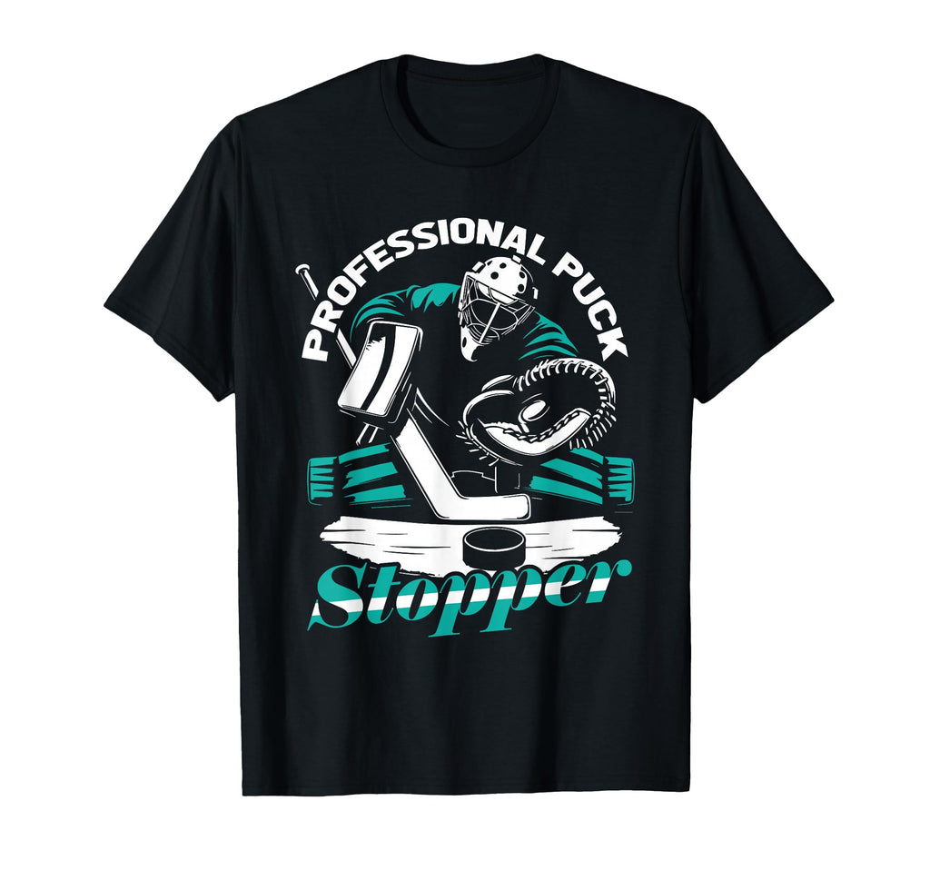 Goalie Puck Goalkeeper Ice Hockey T-Shirt - Casual Everyday Wear Unisex