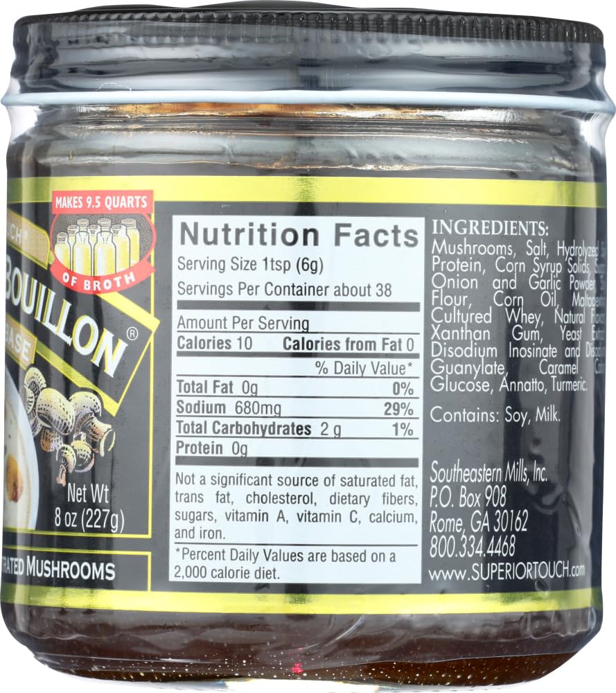 Better Than Bouillon Mushroom Base - 8 Oz Jar - Pack of 6 - Concentrated Vegetable Broth
